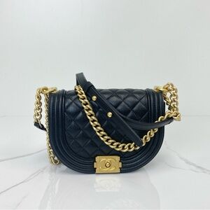 Chanel Caviar Quilted Small Boy Messenger Bag